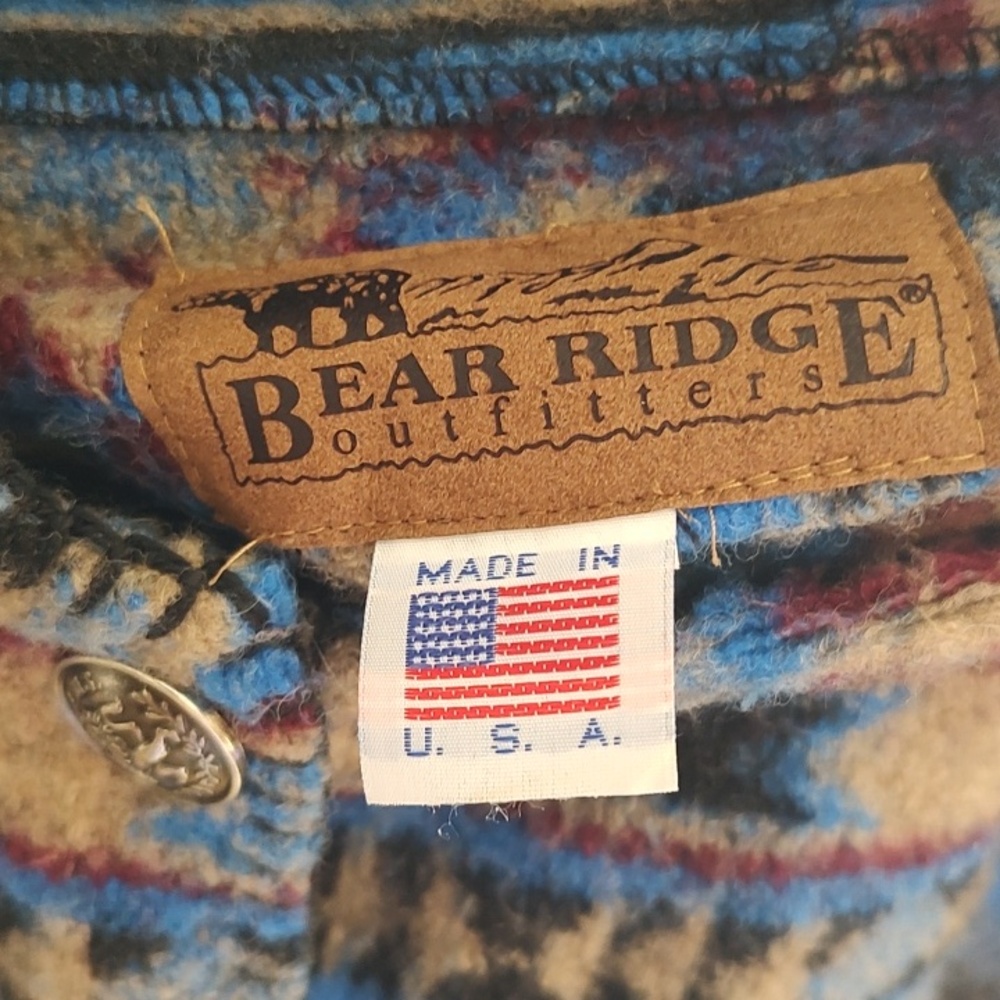 Boho Patterned Hooded Jacket in Blue - Picture 2 of 4